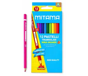 MITAMA Pastelky trojhranné / Pastelky / 12 farieb / 3,3 mm