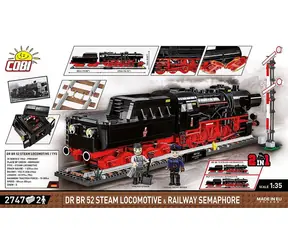 Cobi 6287 Parná lokomotíva DR BR 52 s návestidlom / Stavebnica / 1:35 / 2747 kociek / 2 figúrky / od 10 rokov
