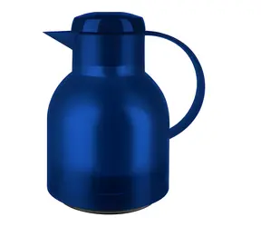 Emsa Samba Vacuum 1l modrá / Vákuová kanvica (termoska) / Quick Press