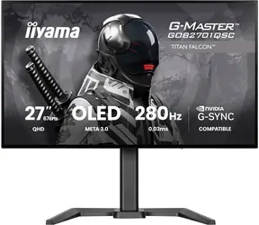 27" iiyama G-Master GOB2701QSC-B1 Titan Falcon čierna / Monitor / Tandem OLED / QHD / 280 Hz / 0,03 ms / USB-C 65W