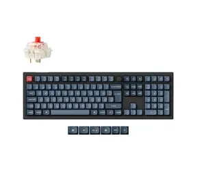 Keychron V6 Max čierna/modro-šedá / Klávesnica / Plná veľkosť / Mechanická / Gateron Jupiter Red / Hot-swap