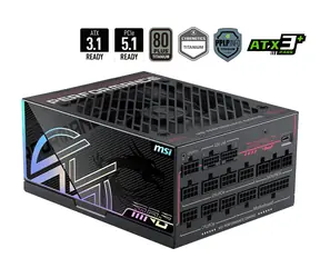 MSI MPG Ai1300TS PCIE5 / Zdroj / ATX3.1 / 1300W / 80PLUS Titanium / Aktívne PFC / modulárne