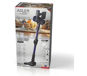 Adler AD 7061 čierna, modrá / Tyčový aku vysávač / 200 W / 0.8 L / 2200 mAh / bezvreckový / HEPA 13 / 23000 Pa