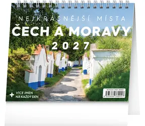 NOTIQUE Kalendár Najkrajšie miesta Čiech a Moravy 2027 / Stolný kalendár / 16,5 x 13 cm