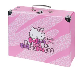 BAAGL Hello Kitty Sweet Leopard / Skladací školský kufrík s kovaním / 32.5 x 10.5 x 26 cm