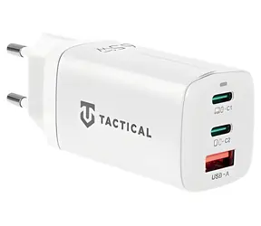 Tactical FlashBang 2.0 GaN 65W biela / Nabíjačka do siete / 2x USB-C / USB-A / 3A