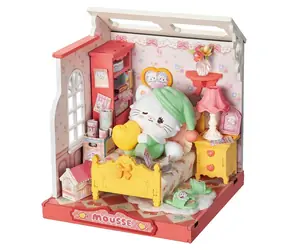 Robotime Miniatúra domčeka Mousseina sladká noc / 3D drevená skladačka / 106 dielikov / od 14 rokov