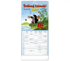 NOTIQUE Rodinný plánovací Krtko 2027 / Nástenný kalendár / 21 × 42 cm