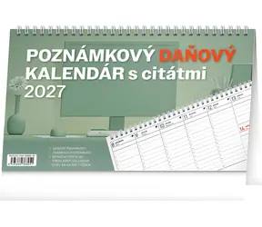 NOTIQUE Stolový kalendár Poznámkový daňový s citátmi 2027 / Stolový kalendár / 25 × 14,5 cm