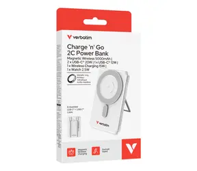 Verbatim Charge 'n' Go 5000mAh strieborná / Powerbanka / 2x USB-C / rýchle nabíjanie