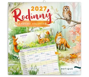 NOTIQUE Zvieratká 2027 / Rodinný plánovací kalendár / 30 x 30 cm