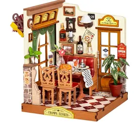 Robotime 3D drevená skladačka Bistro na Champs-Élysées / Miniatúra domčeka / 160 dielikov / od 14 rokov