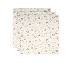 Jollein Plienky 3 ks 70x70 cm Miffy Family Farm / Látkové plienky / 100% bavlnený mušelín