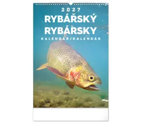 NOTIQUE Rybársky kalendár 2027 CZ/SK / Nástenný kalendár / 33 × 46 cm