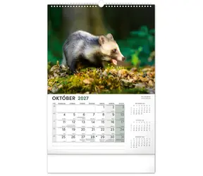 NOTIQUE Nástenný kalendár Poľovnícky 2027 / 33 × 46 cm