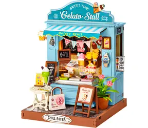 Robotime Miniatúra domčeka Zmrzlinový stánok / 3D drevená skladačka / 132 dielikov / vek 14+