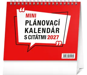 NOTIQUE Plánovací s citátmi 2027 / Stolný kalendár / 16,5 × 13 cm
