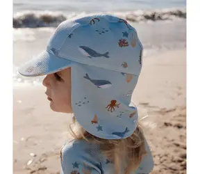 Little Dutch Ocean Friends veľ. 3 / Detská plážová šiltovka / S ochranou krku / 2-4 roky