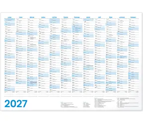 NOTIQUE Ročný kalendár 2027 / Nástenný kalendár / A2 / 59,4 × 42 cm
