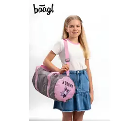 BAAGL Hoop Kuromi Grey / Skladacia športová taška / 22 l / 170 g / vodeodolná / GRS