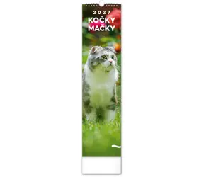 NOTIQUE Nástenný kalendár Mačky 2027 / 12 x 48 cm