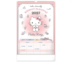 NOTIQUE Rodinný plánovací Hello Kitty XL 2027 / Nástenný kalendár / 33 × 46 cm