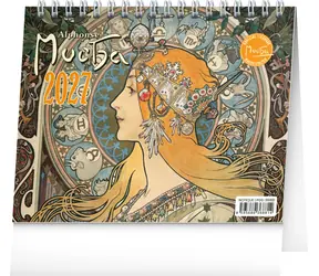 NOTIQUE Stolný kalendár Alfons Mucha 2027 / Stolný kalendár / 16,5 × 13 cm