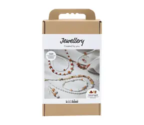 Creativ Company Kreatívna sada Šperky s achátom a jantárom / Sada na výrobu šperkov / náhrdelník + náramok + náušnice
