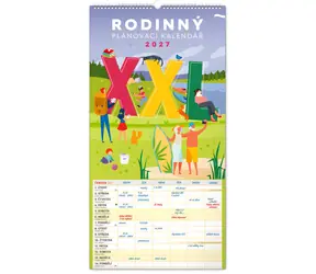 NOTIQUE Nástenný kalendár Rodinný plánovací XXL 2027 / Nástenný kalendár / rodinný / 33 × 64 cm