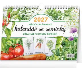 NOTIQUE Mesačné plánovacie so semienkami 2027 / Stolový kalendár / 30 × 21 cm
