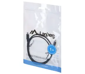 Lanberg CA-CMCM-10CU-0010-BK čierna / Kábel USB / USB-C (M) - USB-C (M) / USB 2.0 / 1 m