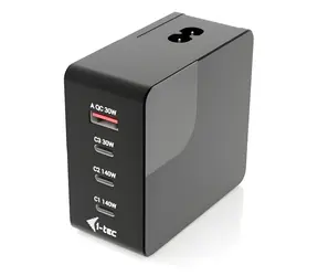 i-TEC Multiport Charger 140W / Nabíjačka / 3× USB-C + 1× USB-A / Power Delivery 3.1 / Displej