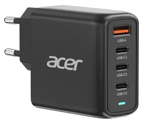 Acer GaN 100W PD čierna / Nabíjací adaptér / 3x USB-C / 1x USB-A