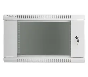 Lanberg WF01-6406-10S sivý / Nástenný rozvádzač 19" / 6U / 600×450 mm / presklené dvere / flat pack