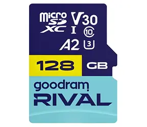 Goodram RIVAL M2AA microSDXC 128 GB + SD adaptér / Class 10 / UHS-I / U3 / A2 / V30 / R: až 170 MB/s / W: až 120 MB/s