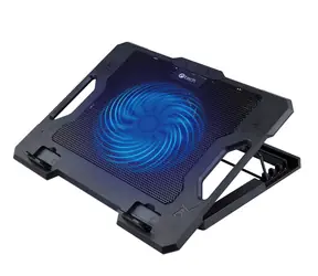 C-tech CLP-S100 / Chladiaca podložka pre notebook / 17" / 140mm ventilátor / modré LED podsvietenie / 2x USB