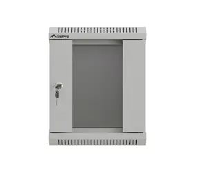 Lanberg WF11-3306-10S sivá / Nástenný rack / 10" / 6U / 300×300 mm / sklenené dvere / flat pack