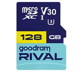 Goodram RIVAL M3AA microSDXC 128GB + SD adaptér / Class 10 / UHS-I U3 / V30 / R: 100 MB/s / W: 70 MB/s