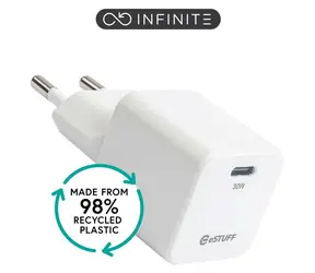 eSTUFF INFINITE (GRS) biela / USB nabíjačka / USB-C / 30 W / rýchle nabíjanie