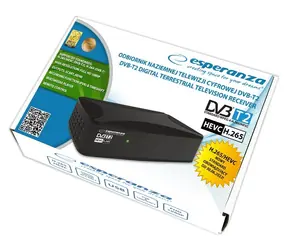 Esperanza EV108R čierna / Digitálny tuner DVB-T2 / H.265 / HEVC
