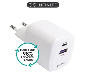 eSTUFF INFINITE GRS biela / Nabíjačka / USB-C + USB-A / 67 W