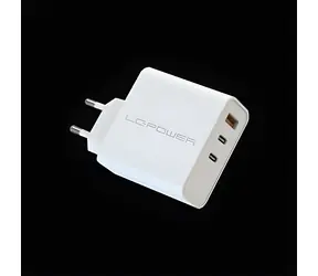 LC-Power 65W GaN / Nabíjačka / USB-C, USB-A / Power Delivery 3.0 / 110-240 V