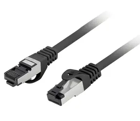 Lanberg CAT8.1 S/FTP 0.5m čierna / Patch kábel / LSZH / CU / 2000 MHz / RJ-45