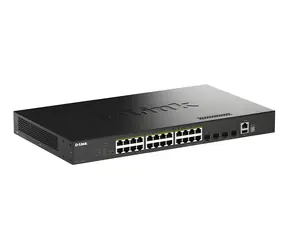D-Link DGS-1530-28P / PoE Switch / 24x Gigabit PoE+ / 4X SFP+ 10G / L2+ Managed / 128 Gbit/s
