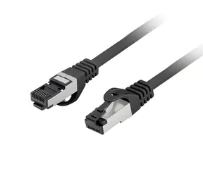 Lanberg CAT8.1 S/FTP 1m čierna / Patch kábel / RJ-45 / LSZH / 40 Gbit/s