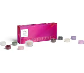 Yankee Candle Celoročná sada 2026 / Sada 10 čajových sviečok a svietnika / 10 vôní / Bytová vôňa