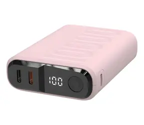 RealPower PB-10000C PD+ ružová / Powerbanka 10 000 mAh / 3x USB-C / Power Delivery
