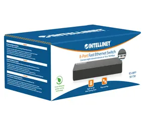 Intellinet 561730 čierna / Switch / 8- Port / 100 Mbps / Desktop / bez ventilátora