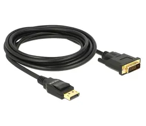 DeLock Kábel DisplayPort 1.2a (M) - DVI 24+1 (M) 3 m čierna / pasívna / 1920×1080