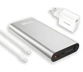 RealPower PB-20000PD Pre strieborná / Powerbanka 20000 mAh / USB-A + USB-C / 100W PD / Set